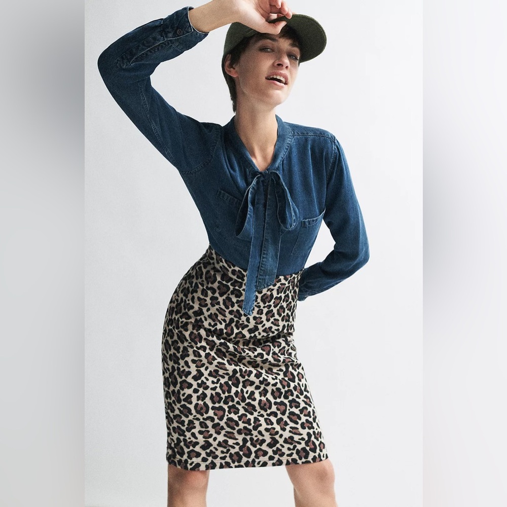 Anthropologie Maeve Leopard Pencil Skirt